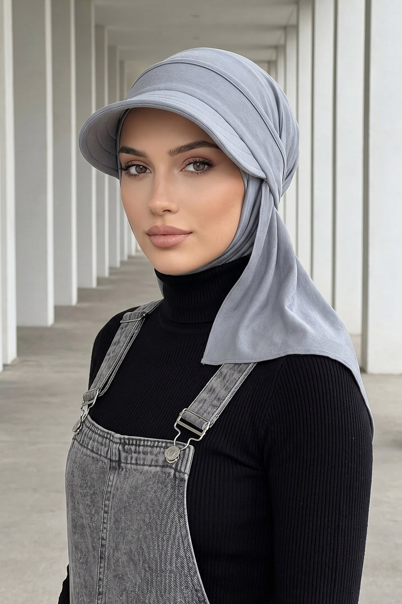 Everyday Sports Hijab with Removable Visor, Practical Jersey Shawl,SPS-1