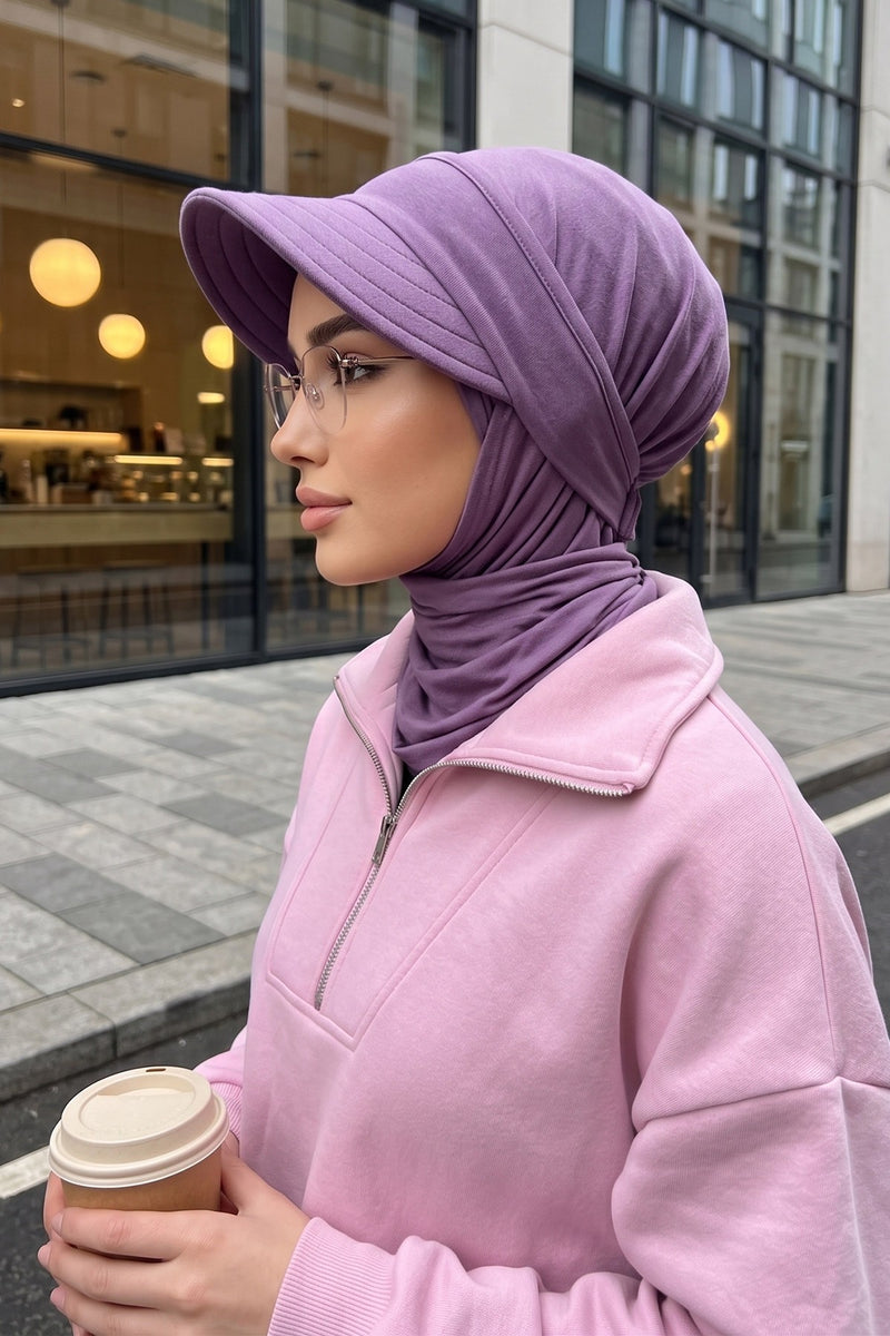 Everyday Sports Hijab with Removable Visor, Practical Jersey Shawl,SPS-1
