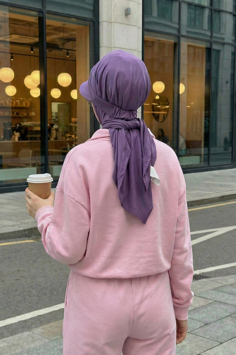 Everyday Sports Hijab with Removable Visor, Practical Jersey Shawl,SPS-1