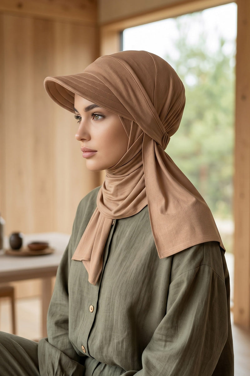 Everyday Sports Hijab with Removable Visor, Practical Jersey Shawl,SPS-1