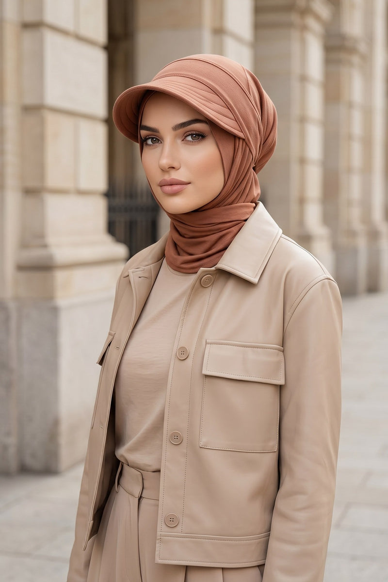 Everyday Sports Hijab with Removable Visor, Practical Jersey Shawl,SPS-1