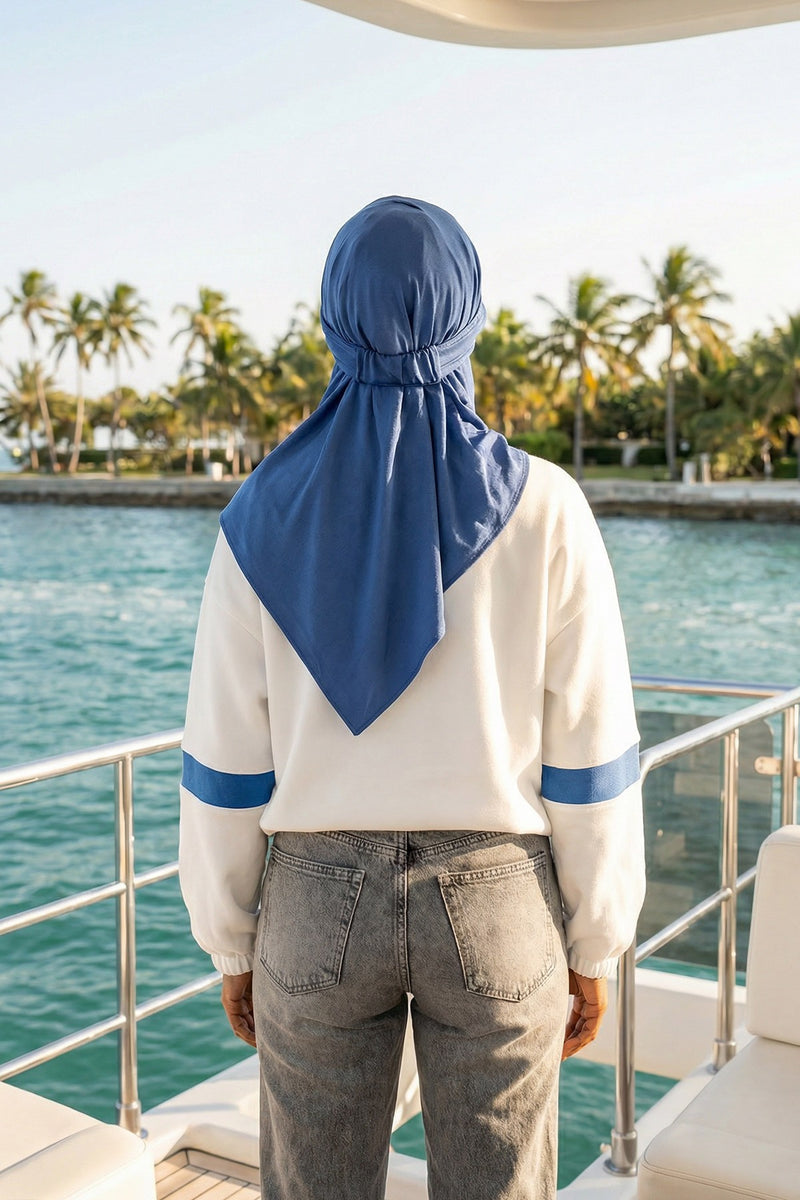 Everyday Sports Hijab with Removable Visor, Practical Jersey Shawl,SPS-1