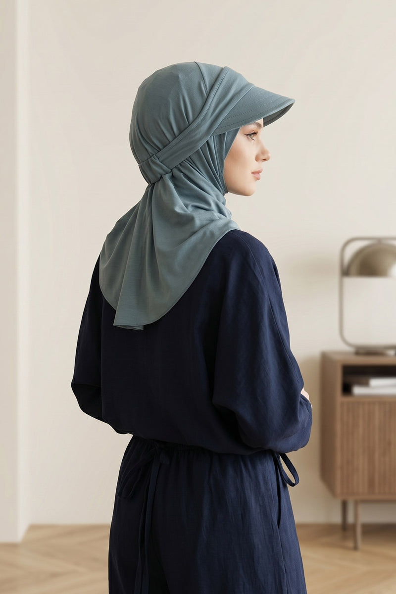 Everyday Sports Hijab with Removable Visor, Practical Jersey Shawl,SPS-1