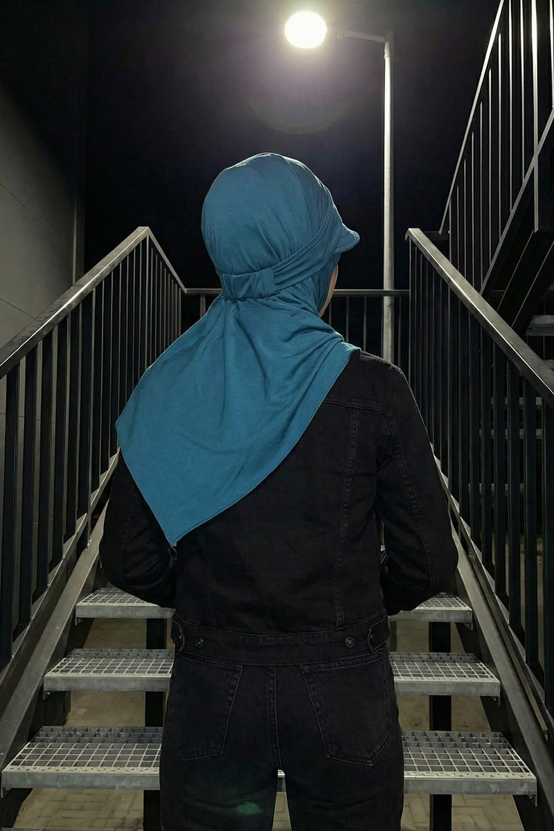 Everyday Sports Hijab with Removable Visor, Practical Jersey Shawl,SPS-1