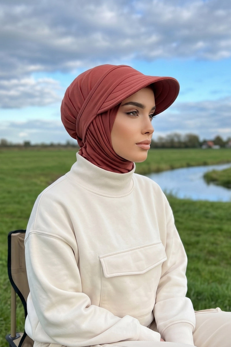 Everyday Sports Hijab with Removable Visor, Practical Jersey Shawl,SPS-1