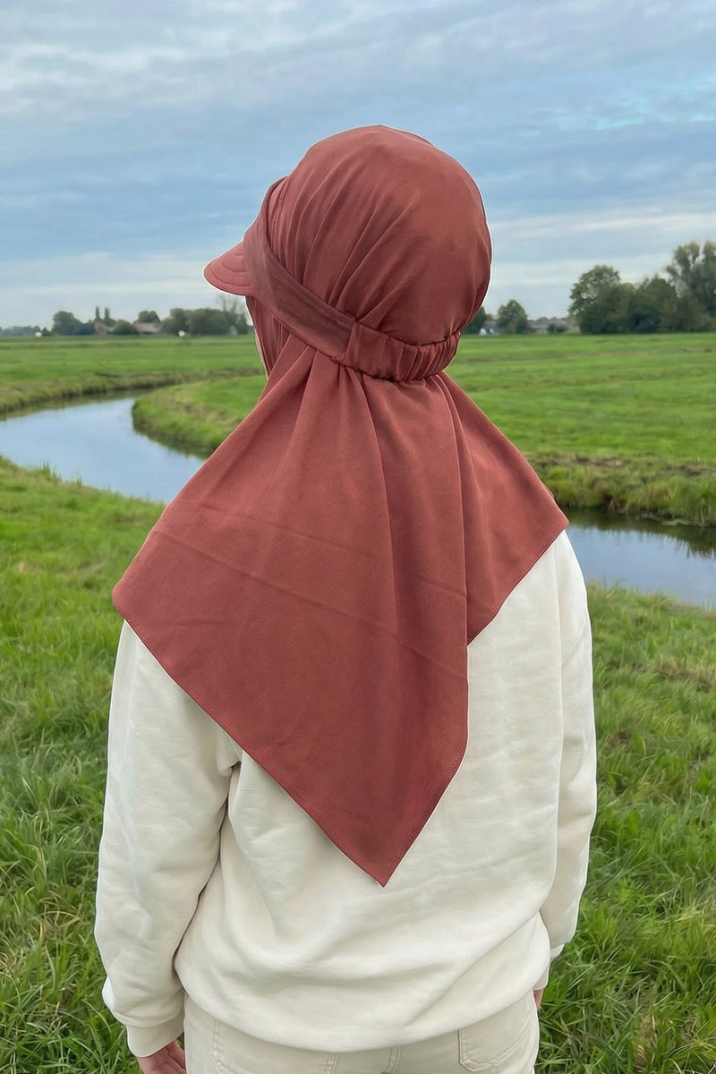 Everyday Sports Hijab with Removable Visor, Practical Jersey Shawl,SPS-1