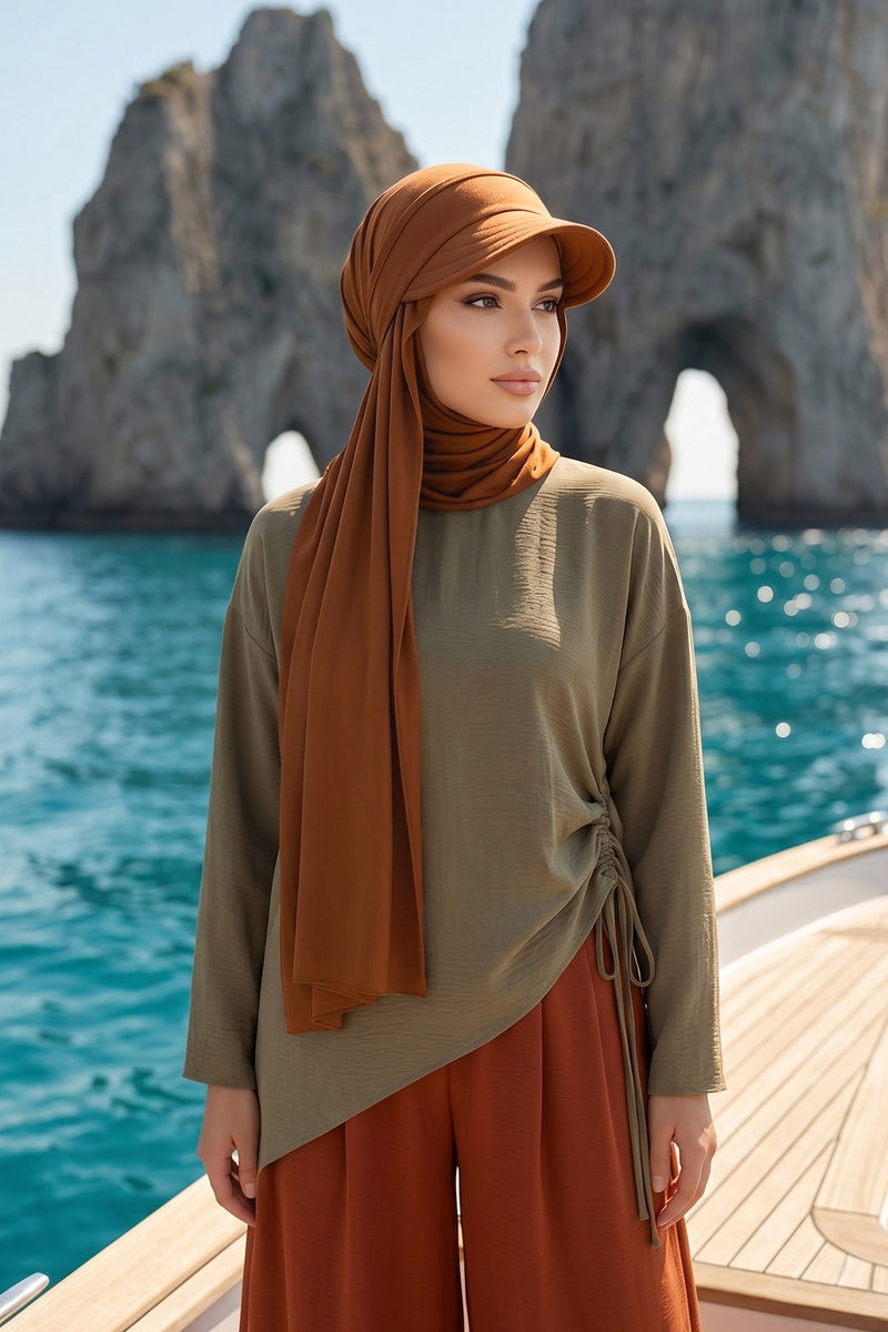 Everyday Sports Hijab with Removable Visor, Practical Jersey Shawl,SPS-1