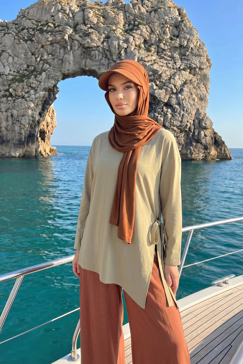 Everyday Sports Hijab with Removable Visor, Practical Jersey Shawl,SPS-1