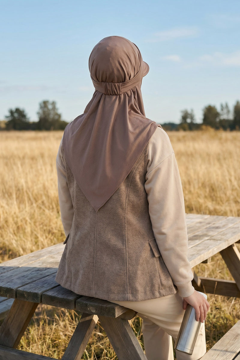 Everyday Sports Hijab with Removable Visor, Practical Jersey Shawl,SPS-1
