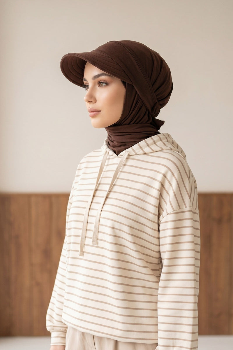 Everyday Sports Hijab with Removable Visor, Practical Jersey Shawl,SPS-1