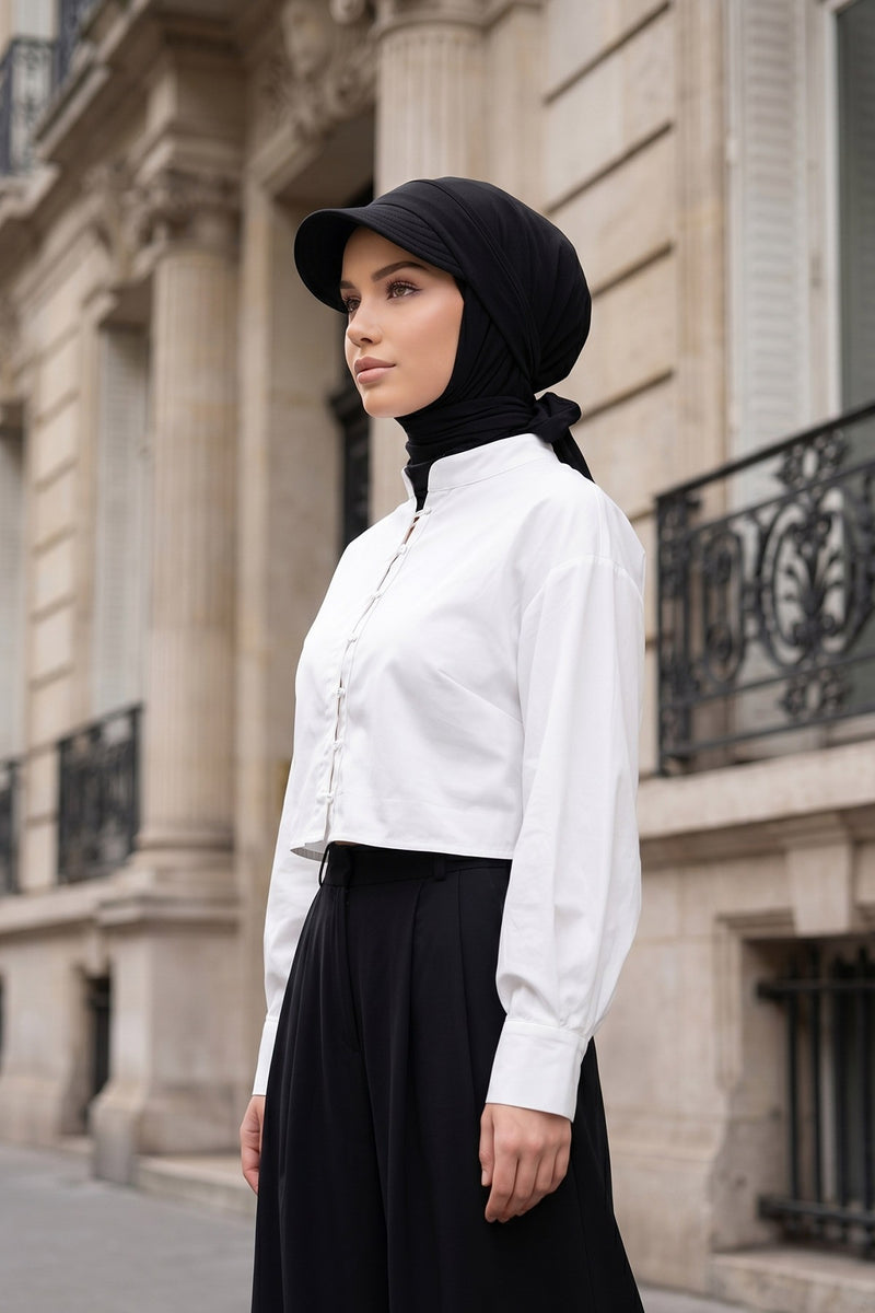 Everyday Sports Hijab with Removable Visor, Practical Jersey Shawl,SPS-1