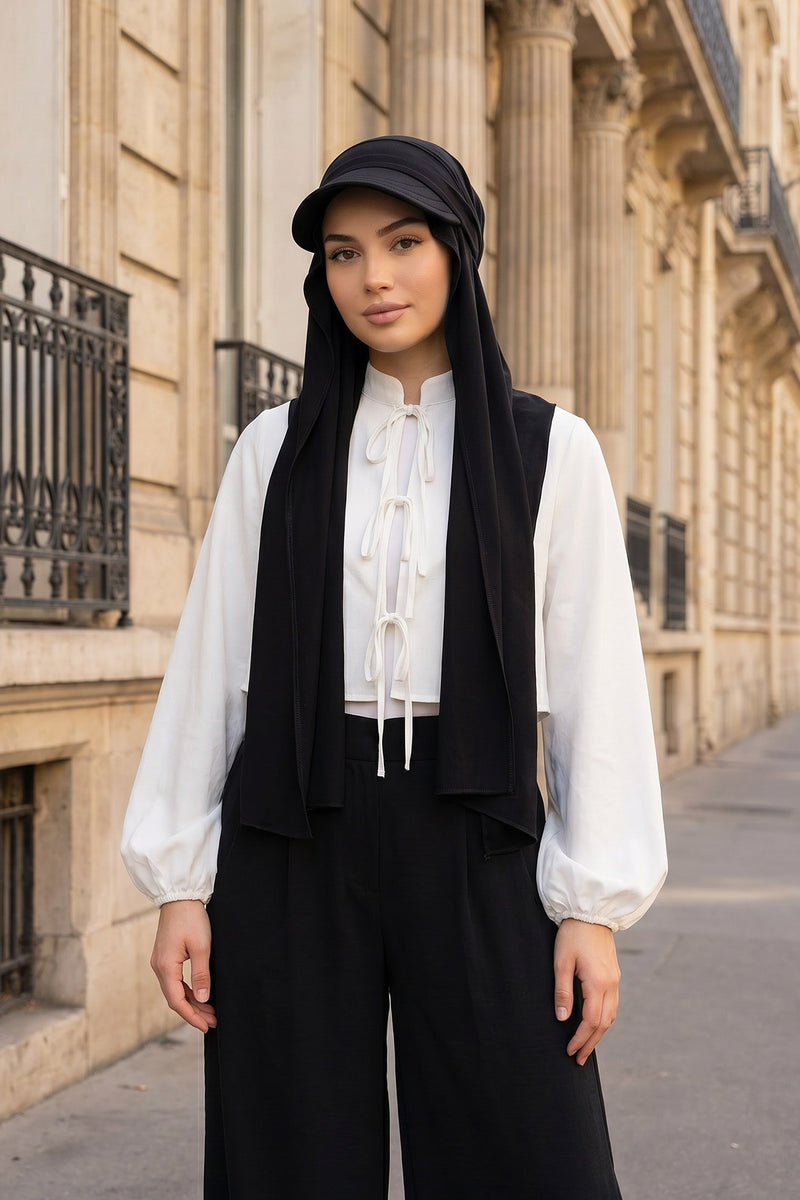 Everyday Sports Hijab with Removable Visor, Practical Jersey Shawl,SPS-1