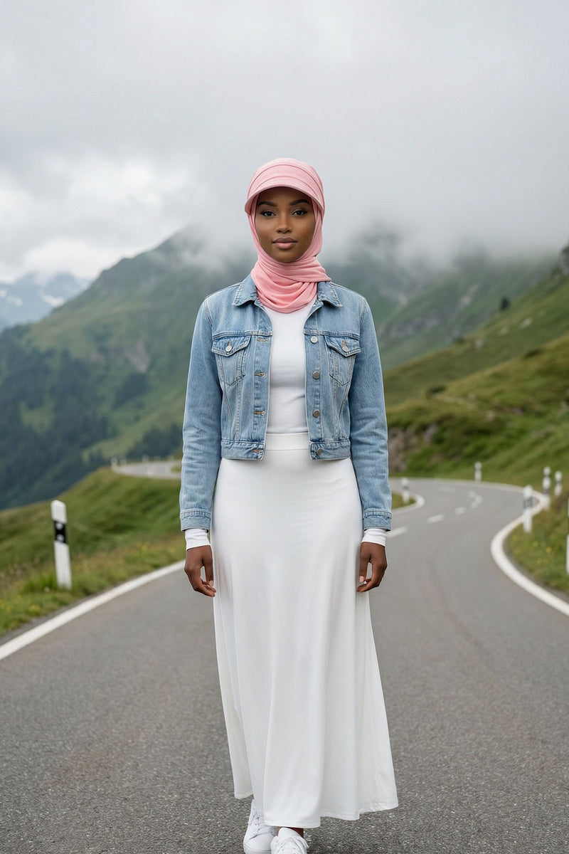 Everyday Sports Hijab with Removable Visor, Practical Jersey Shawl,SPS-1