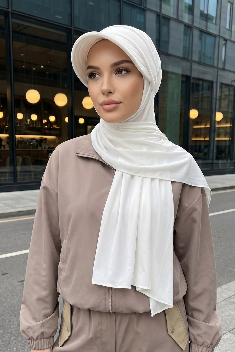 Everyday Sports Hijab with Removable Visor, Practical Jersey Shawl,SPS-1