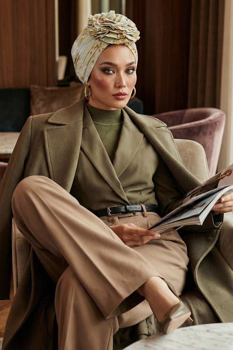 Fashionable High Quality Instant Turban Scarf Head Wrap made from Combed Cotton, Chemo Headwear with Beautiful Rose Patterns,B-21YD