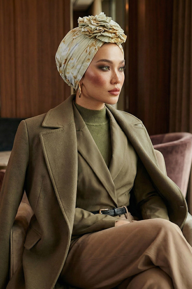 Fashionable High Quality Instant Turban Scarf Head Wrap made from Combed Cotton, Chemo Headwear with Beautiful Rose Patterns,B-21YD