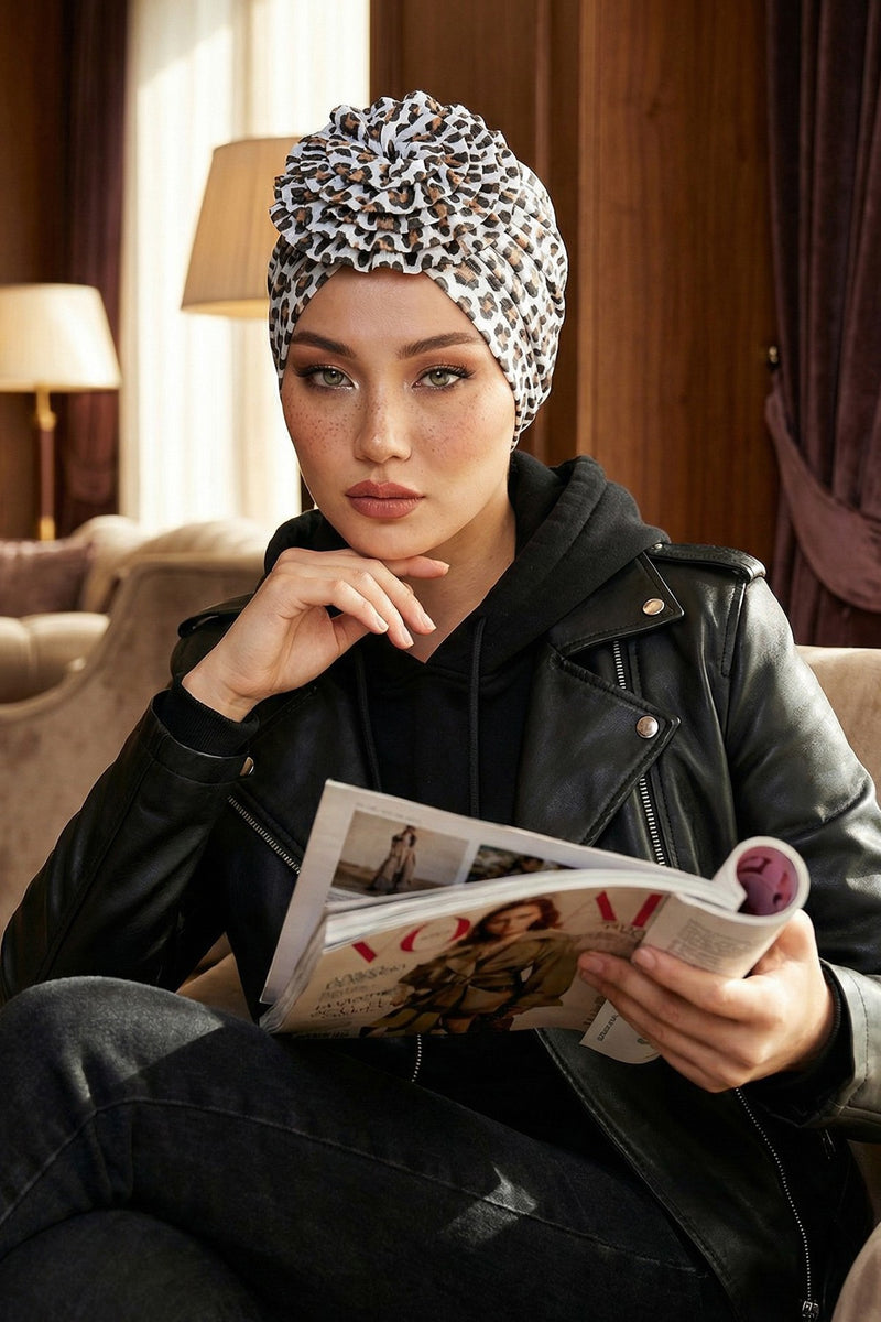 Fashionable High Quality Instant Turban Scarf Head Wrap made from Combed Cotton, Chemo Headwear with Beautiful Rose Patterns,B-21YD