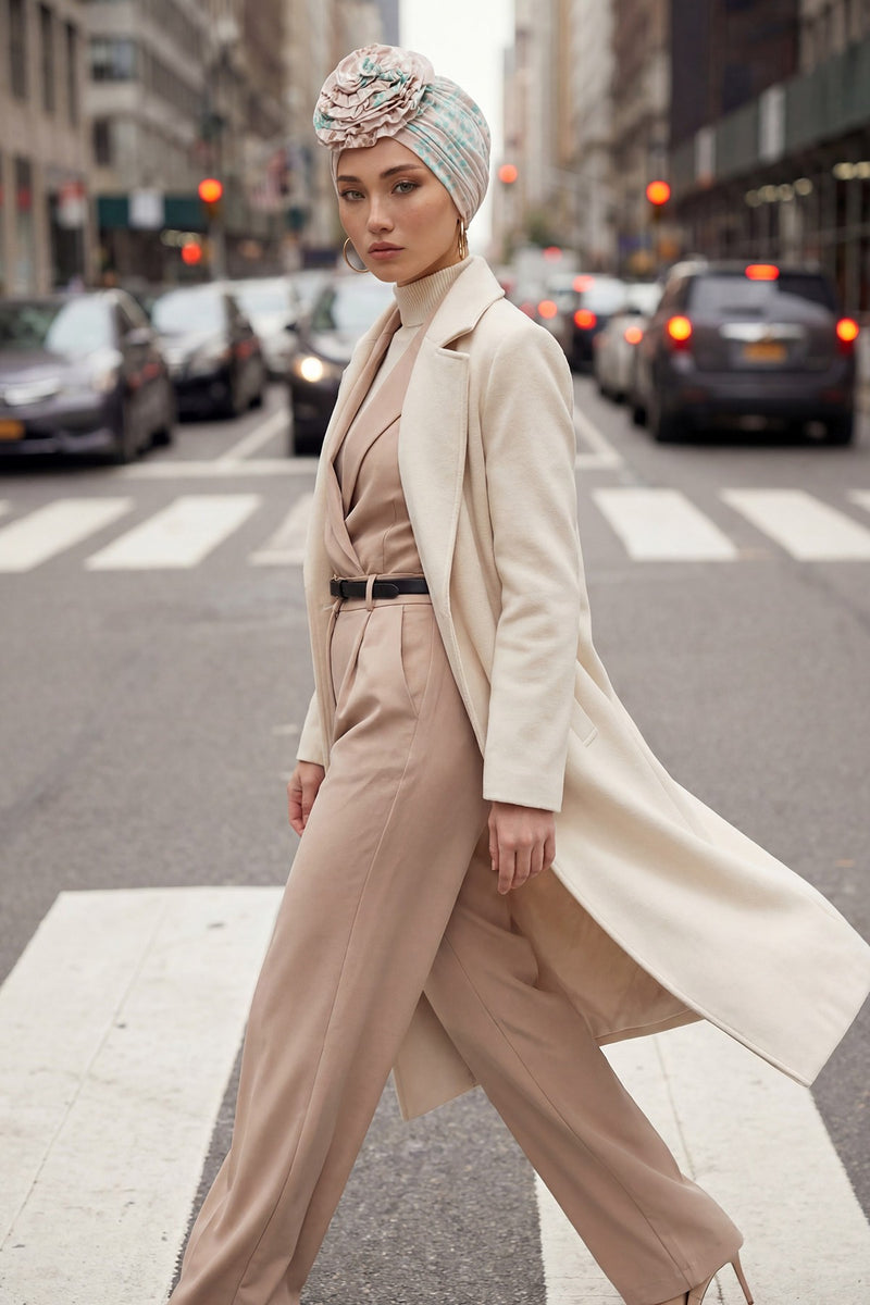 Fashionable High Quality Instant Turban Scarf Head Wrap made from Combed Cotton, Chemo Headwear with Beautiful Rose Patterns,B-21YD