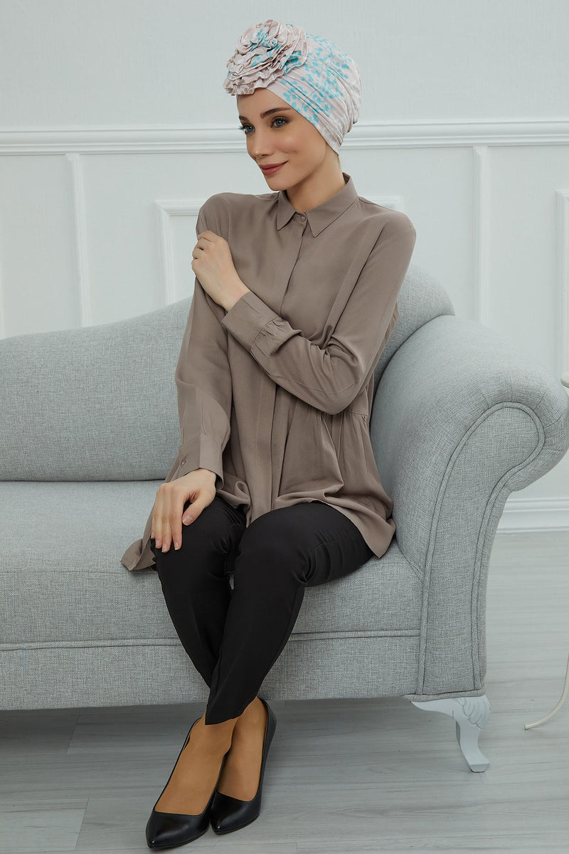 Fashionable High Quality Instant Turban Scarf Head Wrap made from Combed Cotton, Chemo Headwear with Beautiful Rose Patterns,B-21YD