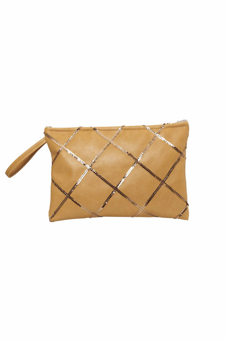 حقيبة يد جلدية عصرية مع خطوط Palette، حقيبة يد جلدية مطرزة للمناسبات الخاصة، حقيبة يد نسائية جلدية عالية الجودة، CE-22
