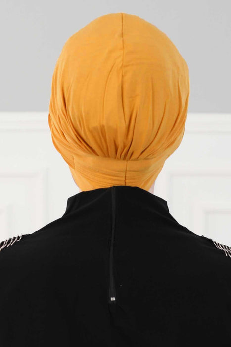 حجاب عمامة فوري مطوي عصري للنساء، غطاء رأس قابل للتمدد من القطن مسامي، غطاء رأس عالي الجودة للعلاج الكيميائي والثعلبة، B-19