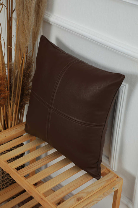 غطاء وسادة من الجلد الصناعي مقاس 18 × 18 بوصة، غطاء وسادة لامع بتصميم عصري، غطاء وسادة جميل صلب للأريكة، K-142