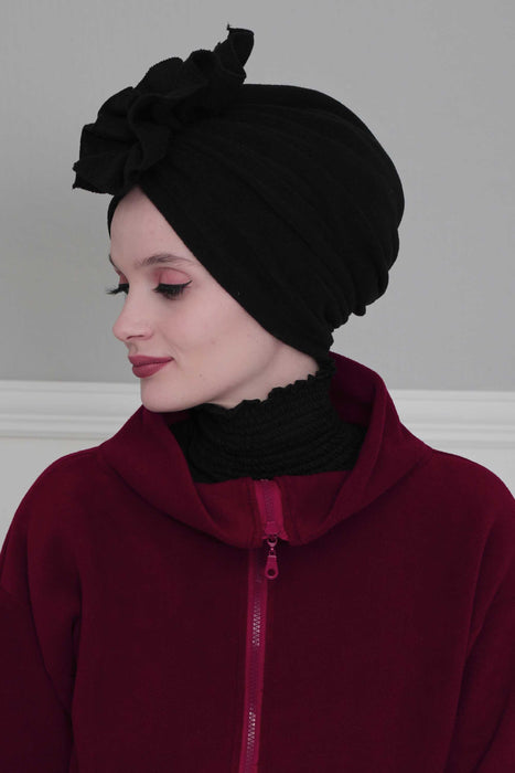 Fleece Bonnet Cap Turban Head Wrap for Women,B-62