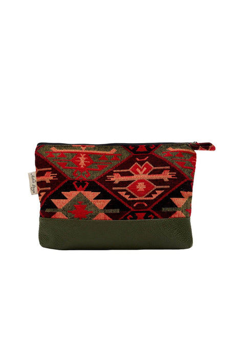 Floral Pattern Tiny Handbag Vanity Bag Toiletry Bag for Women,CMK-4A Pattern 1 - Petrol Green