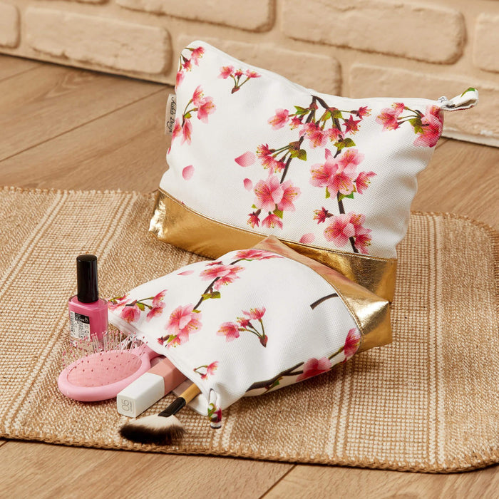Floral Pattern Tiny Handbag Vanity Bag Toiletry Bag for Women,CMK-4A Pattern 1 - Petrol Green