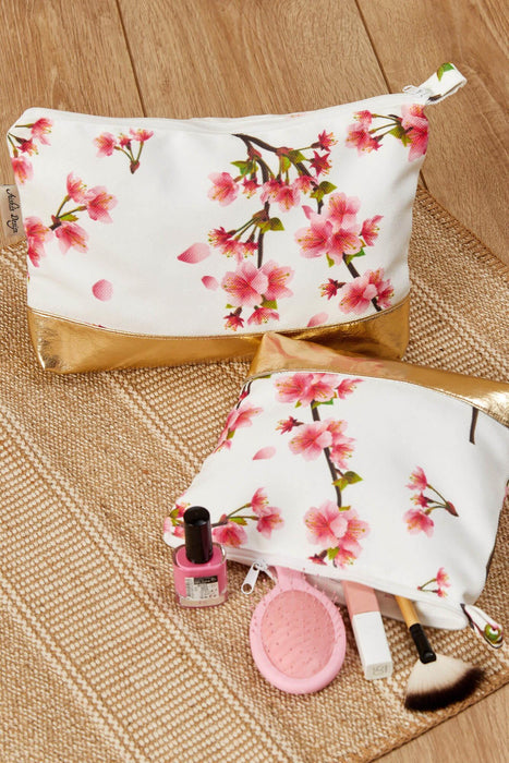 Floral Pattern Tiny Handbag Vanity Bag Toiletry Bag for Women,CMK-4A Pattern 1 - Petrol Green
