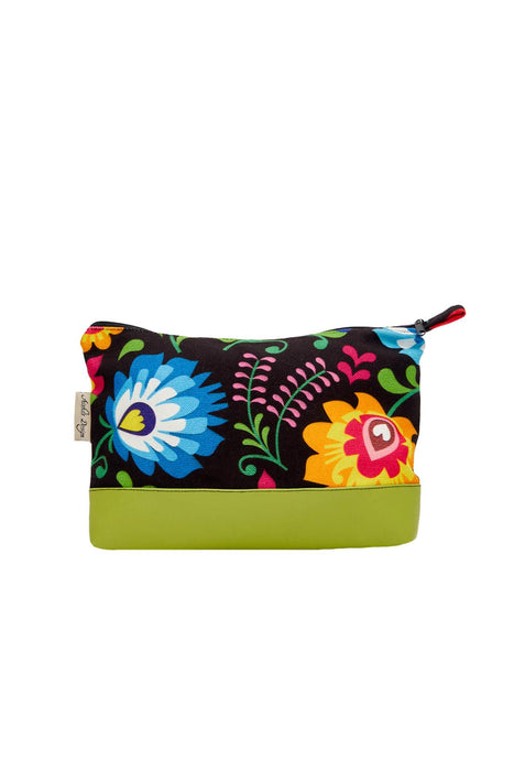 Floral Pattern Tiny Handbag Vanity Bag Toiletry Bag for Women,CMK-4A Pattern 1 - Petrol Green