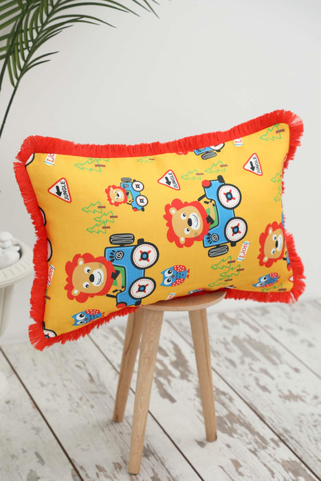 Fringe Border Decorative Pillow Cover with Many Pattern Options, Colorful Home Decor Cushion with Bold Patterns,K-405