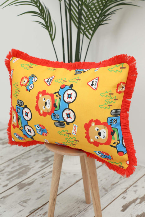 Fringe Border Decorative Pillow Cover with Many Pattern Options, Colorful Home Decor Cushion with Bold Patterns,K-405