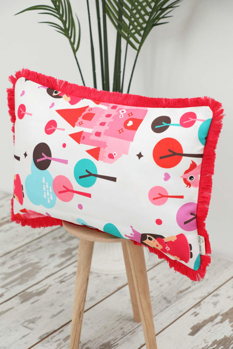 Fringe Border Decorative Pillow Cover with Many Pattern Options, Colorful Home Decor Cushion with Bold Patterns,K-405