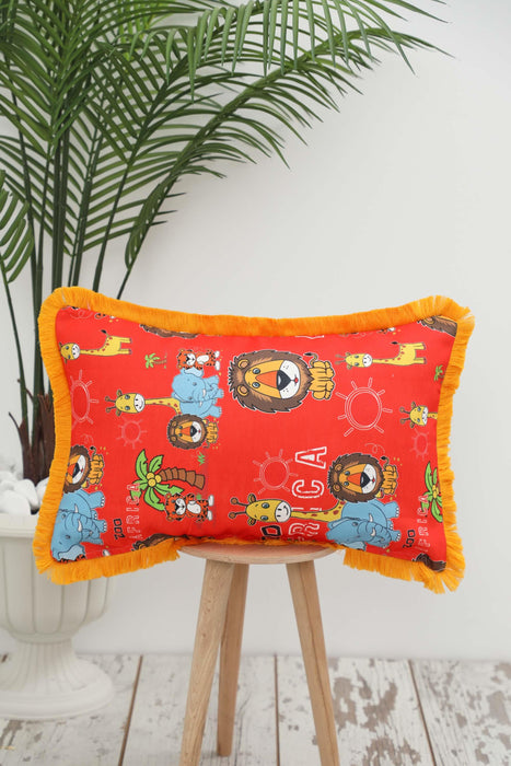 Fringe Border Decorative Pillow Cover with Many Pattern Options, Colorful Home Decor Cushion with Bold Patterns,K-405