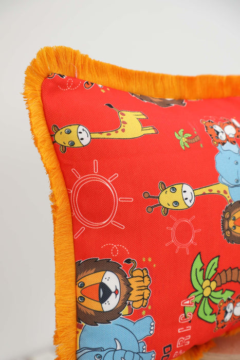 Fringe Border Decorative Pillow Cover with Many Pattern Options, Colorful Home Decor Cushion with Bold Patterns,K-405