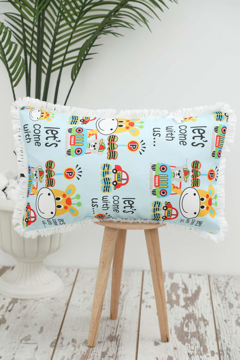 Fringe Border Decorative Pillow Cover with Many Pattern Options, Colorful Home Decor Cushion with Bold Patterns,K-405