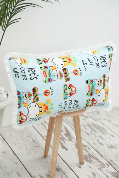 Fringe Border Decorative Pillow Cover with Many Pattern Options, Colorful Home Decor Cushion with Bold Patterns,K-405
