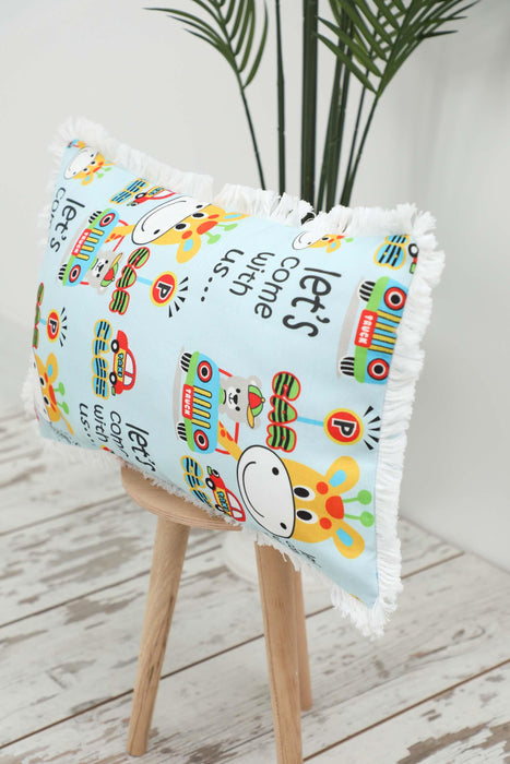 Fringe Border Decorative Pillow Cover with Many Pattern Options, Colorful Home Decor Cushion with Bold Patterns,K-405
