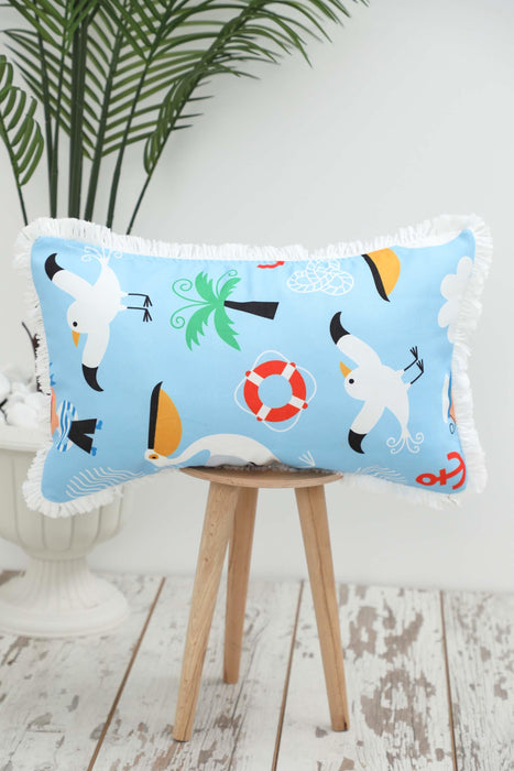 Fringe Border Decorative Pillow Cover with Many Pattern Options, Colorful Home Decor Cushion with Bold Patterns,K-405
