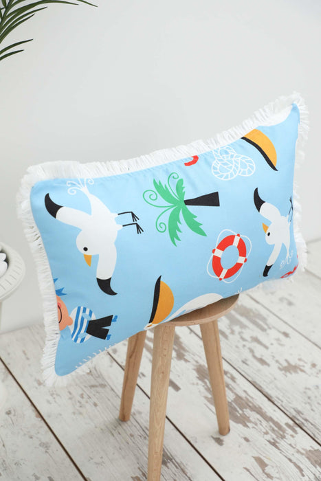 Fringe Border Decorative Pillow Cover with Many Pattern Options, Colorful Home Decor Cushion with Bold Patterns,K-405