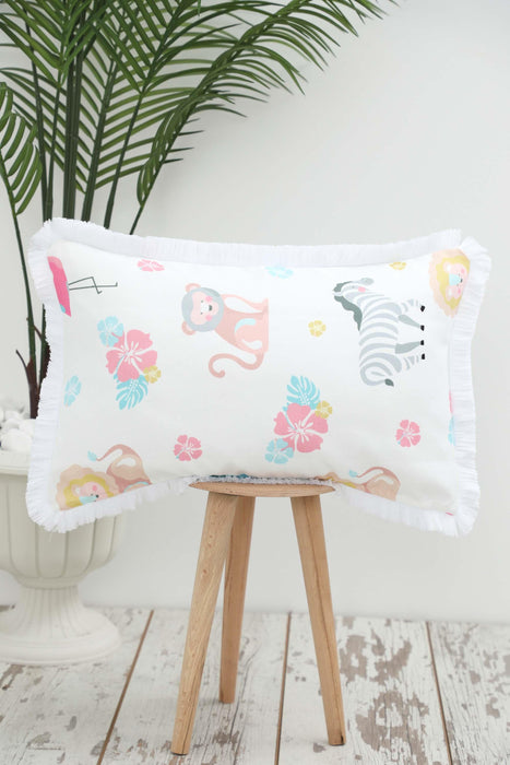 Fringe Border Decorative Pillow Cover with Many Pattern Options, Colorful Home Decor Cushion with Bold Patterns,K-405