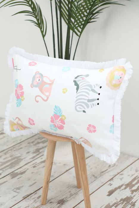 Fringe Border Decorative Pillow Cover with Many Pattern Options, Colorful Home Decor Cushion with Bold Patterns,K-405