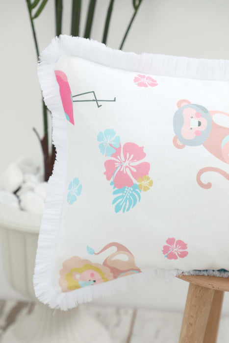 Fringe Border Decorative Pillow Cover with Many Pattern Options, Colorful Home Decor Cushion with Bold Patterns,K-405