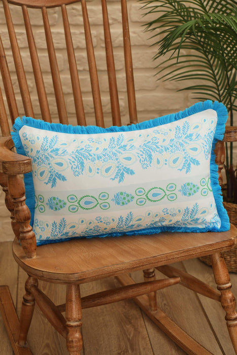 Fringe Border Decorative Pillow Cover with Many Pattern Options, Colorful Home Decor Cushion with Bold Patterns,K-405