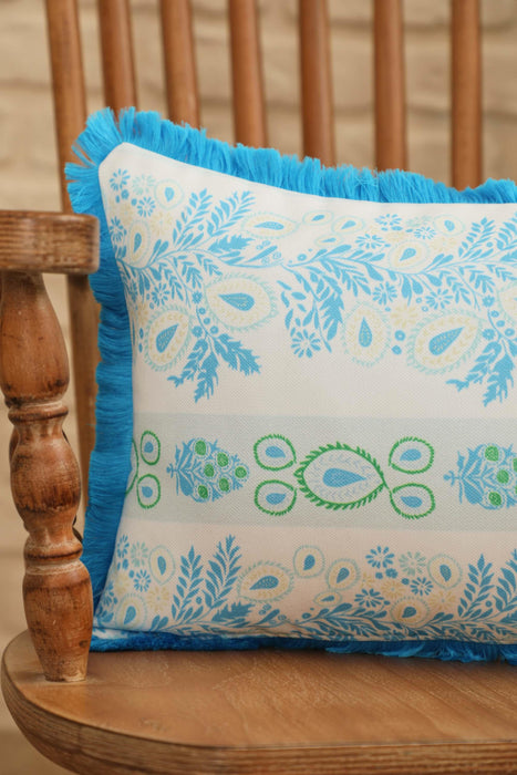 Fringe Border Decorative Pillow Cover with Many Pattern Options, Colorful Home Decor Cushion with Bold Patterns,K-405