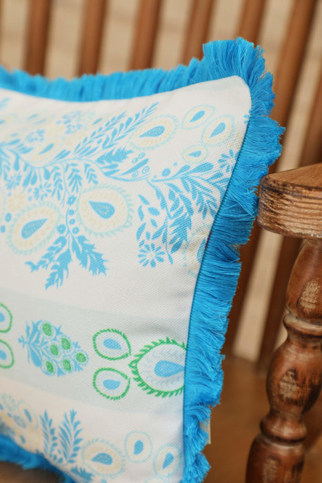 Fringe Border Decorative Pillow Cover with Many Pattern Options, Colorful Home Decor Cushion with Bold Patterns,K-405