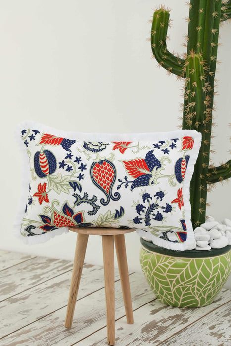 Fringe Border Decorative Pillow Cover with Many Pattern Options, Colorful Home Decor Cushion with Bold Patterns,K-405