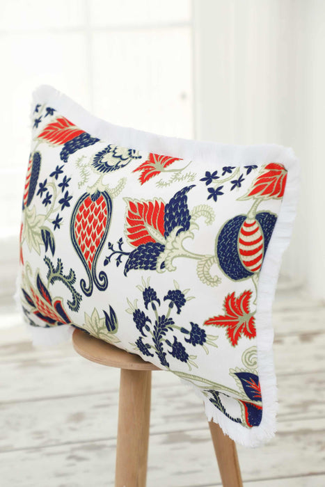 Fringe Border Decorative Pillow Cover with Many Pattern Options, Colorful Home Decor Cushion with Bold Patterns,K-405