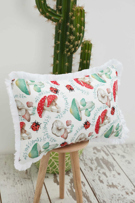 Fringe Border Decorative Pillow Cover with Many Pattern Options, Colorful Home Decor Cushion with Bold Patterns,K-405